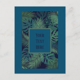 Postal hoja de palma negra tropical moderna, hojas de hig