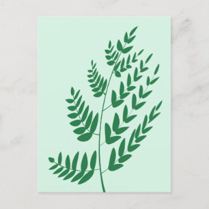 Postal Hoja de planta verde