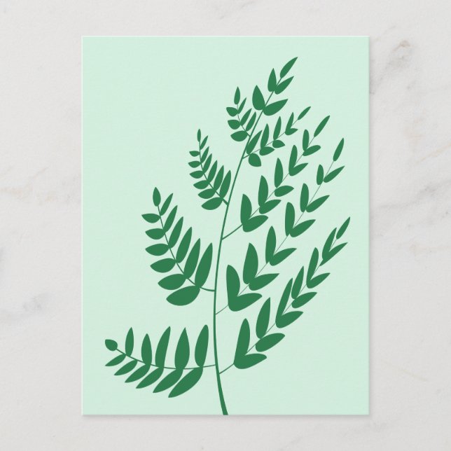Postal Hoja de planta verde (Anverso)