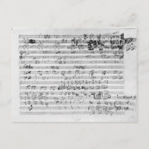 Postal Hoja de puntuación del autógrafo para el opus Trio