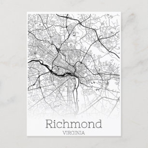 Postal Hoja de Ruta de la Ciudad de Richmond Virginia