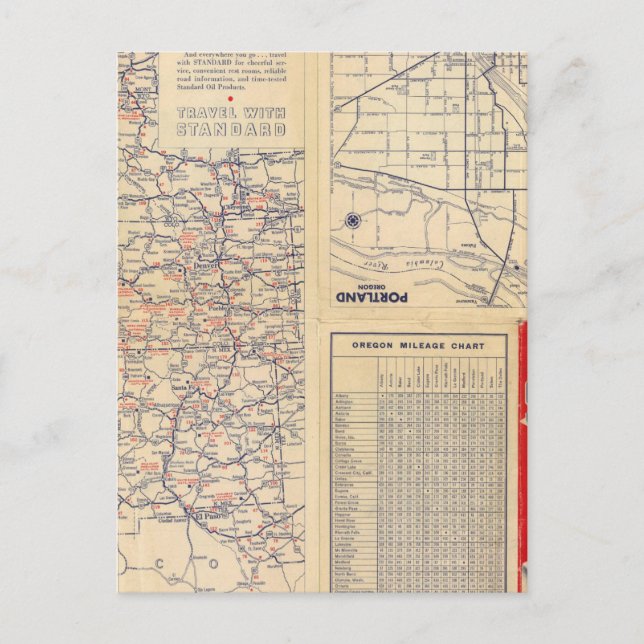 Postal Hoja de ruta de Oregon (Anverso)