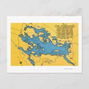 Postal Hoja de ruta del lago y las autopistas