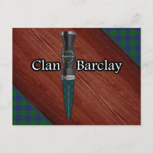 Postal Hoja de Sgian Dubh de Tartán del Clan Barclay