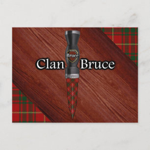 Postal Hoja de Sgian Dubh del Tartán del Clan Bruce