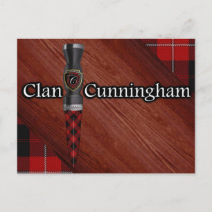 Postal Hoja de Sgian Dubh del Tartán del Clan Cunningham