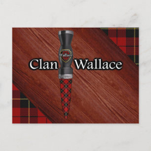 Postal Hoja de Sgian Dubh del Tartán del Clan Wallace