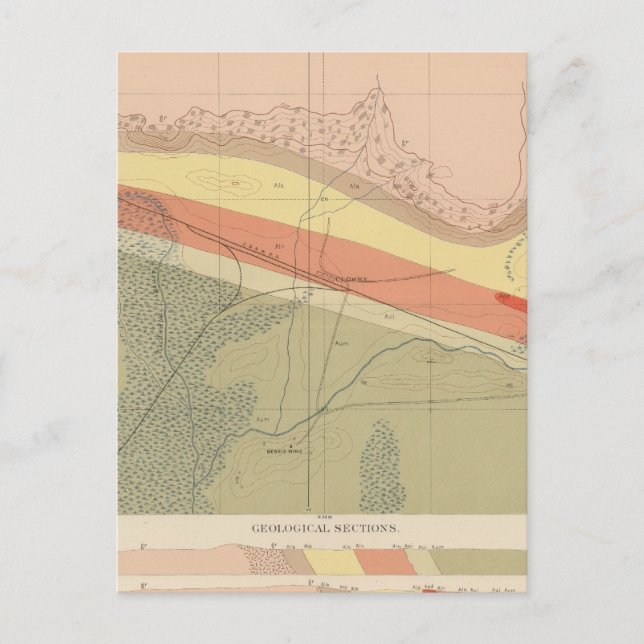 Postal Hoja detallada de geología XVI (Anverso)