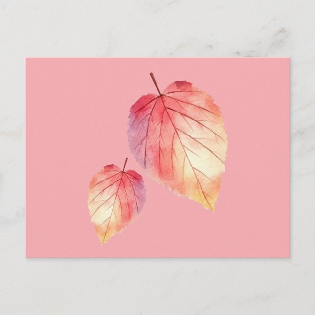 Postal Hojas acuáticas de otoño (Anverso)