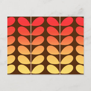 Postal Hojas danesas de mediados del siglo, marrones, Nar
