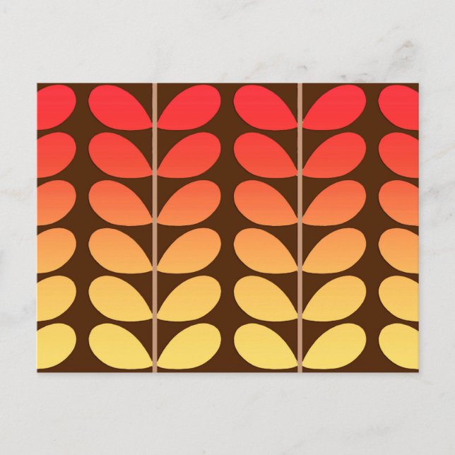 Postal Hojas danesas de mediados del siglo, marrones, Nar (Anverso)