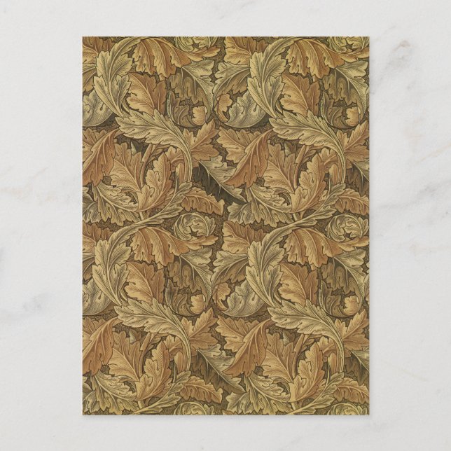 Postal Hojas de Acanthus por William Morris, textil antig (Anverso)