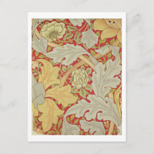 Postal Hojas de Acanthus y rosa silvestre sobre fondo de