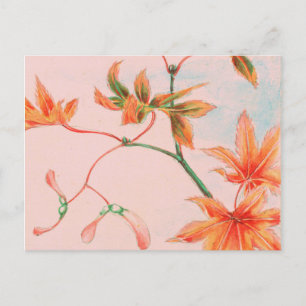 Postal Hojas de arce japonesas antiguas