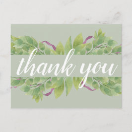 Postal Hojas de color morado y verde - Gracias