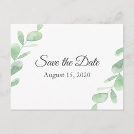 Postal Hojas de eucalipto. Matrimonio simple Guardar la f