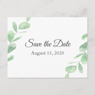 Postal Hojas de eucalipto. Matrimonio simple Guardar la f