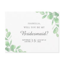 Hojas de eucalipto. ¿Serás mi dama de honor?