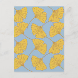 Postal Hojas de Ginko Biloba del Ginkgo de la caída del