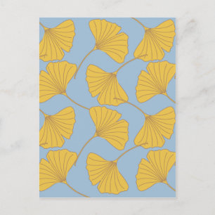 Postal Hojas de Ginko Biloba del Ginkgo de la caída del