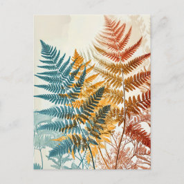 Postal Hojas de Ilustracion de color pastel