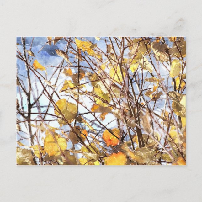 Postal Hojas de otoño (Anverso)