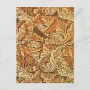 Postal Hojas de Otoño Acanthus Marrón de William Morris