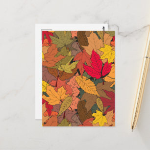 Postal Hojas de otoño coloridas