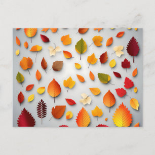 Postal Hojas de otoño coloridas