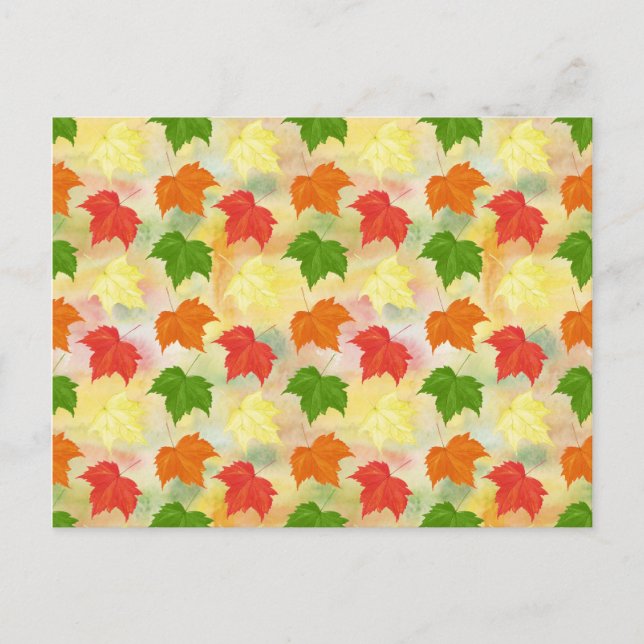 Postal hojas de otoño de acuarela (Anverso)