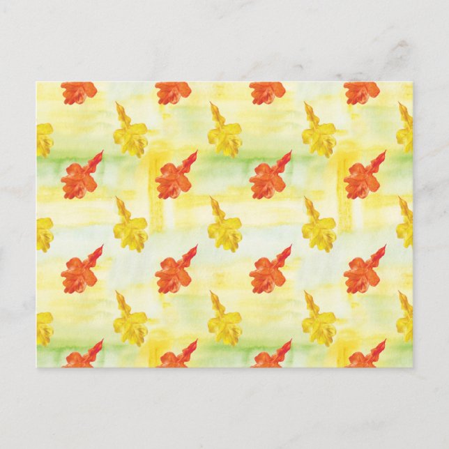 Postal hojas de otoño de acuarela (Anverso)