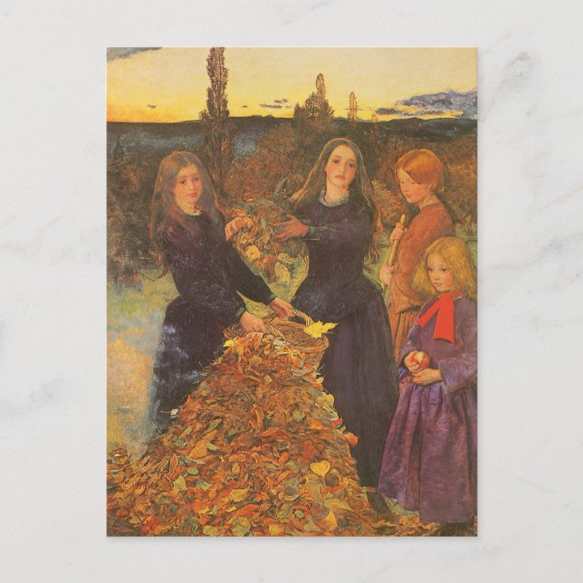 Postal Hojas de otoño de Sir John Everett Millais (Anverso)