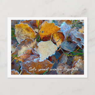 Postal Hojas de otoño heladas personalizadas