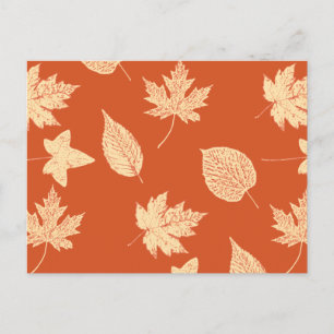 Postal Hojas de otoño - naranja mandarín