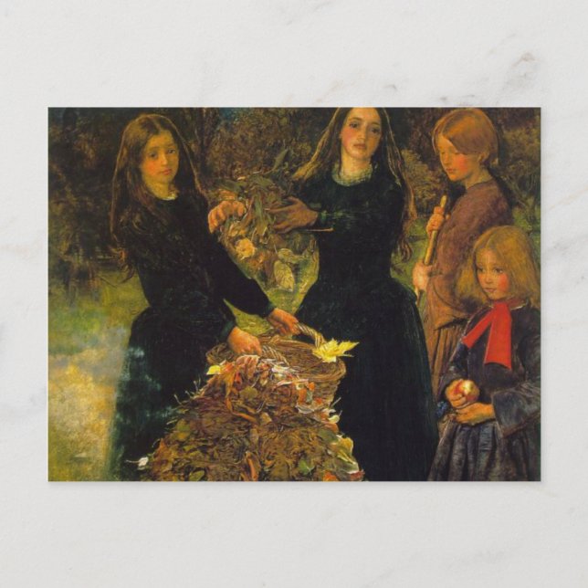 Postal Hojas de otoño por Sir John Everett Millais (Anverso)