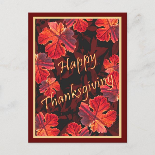 Postal Hojas de otoño soleadas (Anverso)