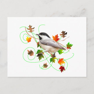 Postal Hojas de pollo y otoño