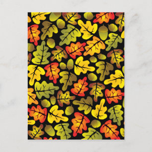 Postal hojas de roble de otoño