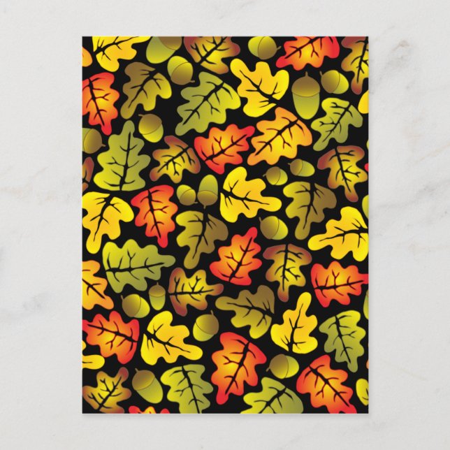 Postal hojas de roble de otoño (Anverso)