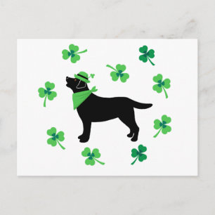 Postal Hojas de Shamrock del Día del Negro de Labrador Sa
