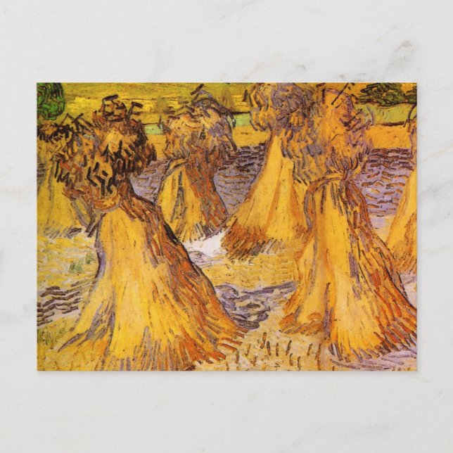 Postal Hojas de trigo de Vincent van Gogh (Anverso)