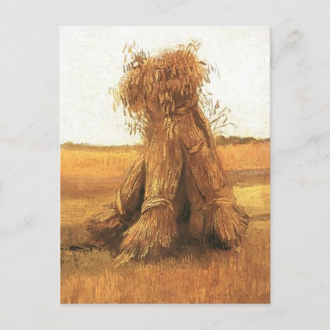 Postal Hojas de trigo en un campo, van Gogh (Anverso)