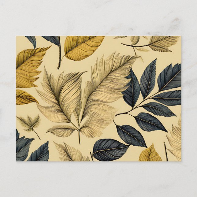 Postal Hojas Delicadas en amarillo (Anverso)