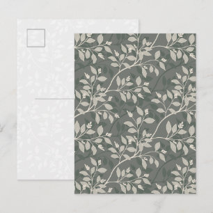 Postal Hojas Errantes Botánico Elegante Terroso