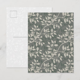 Postal Hojas Errantes Botánico Terrenal Elegante