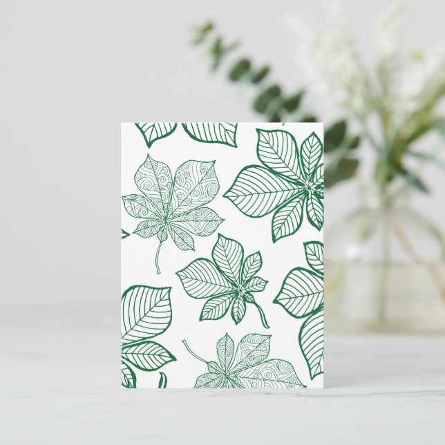 Postal Hojas estilizadas 5 (Anverso de pie)