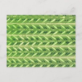 Postal Hojas rayadas Textiles De Tejido Japonés