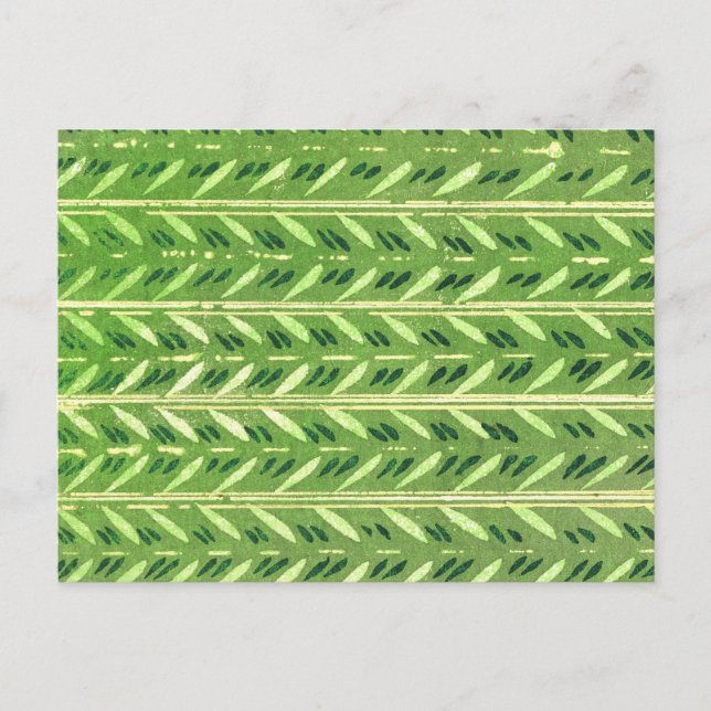 Postal Hojas rayadas Textiles De Tejido Japonés (Anverso)