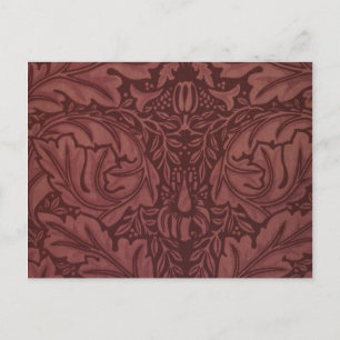 Postal Hojas rojas oscuras de Acanthus (por William Morri