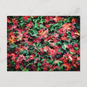 Postal Hojas - Rojas y Verdes